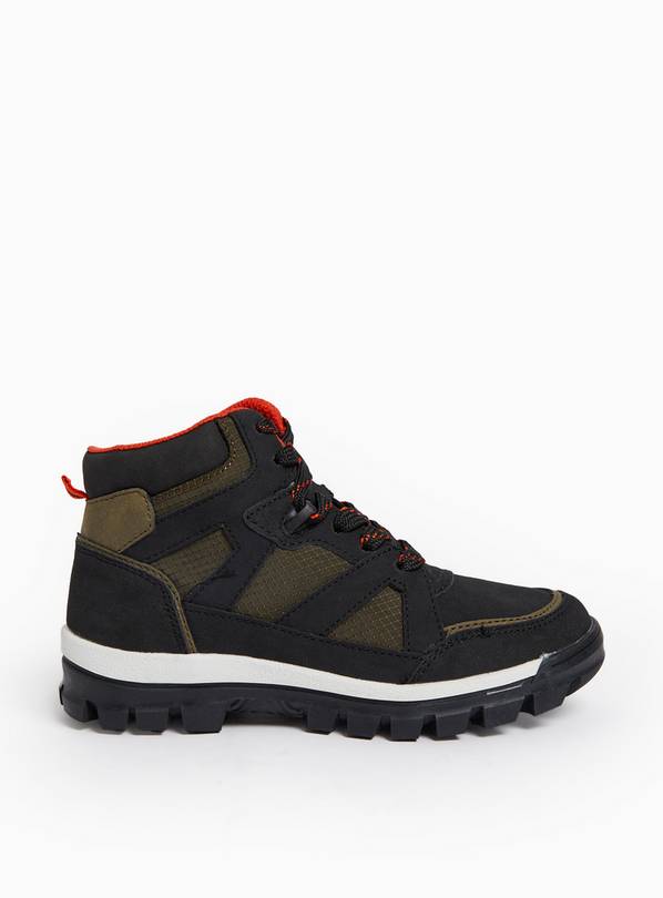 Khaki Contrast Panelled Hiker Boots  11 Infant